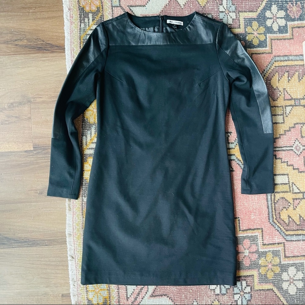 My Tribe Long Sleeve Fitted Leather Dress